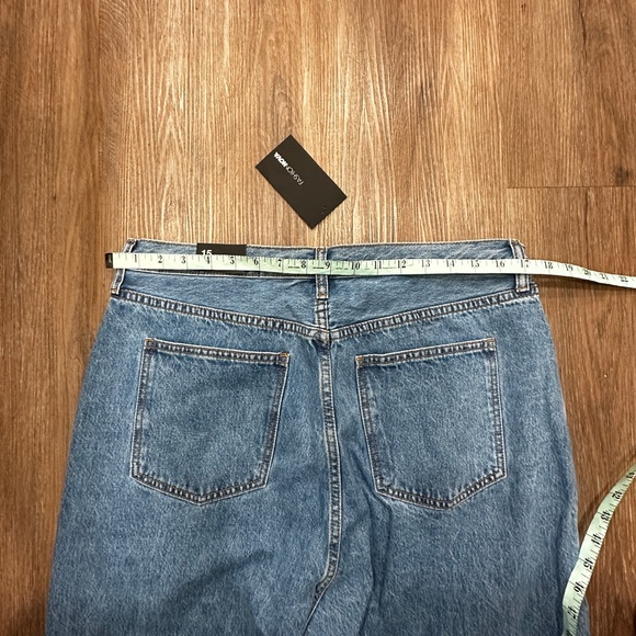 Fashion Nova Crossover Waist Cotton Light Wash Jeans Blue Size 15 NWT - Picture 8 of 11
